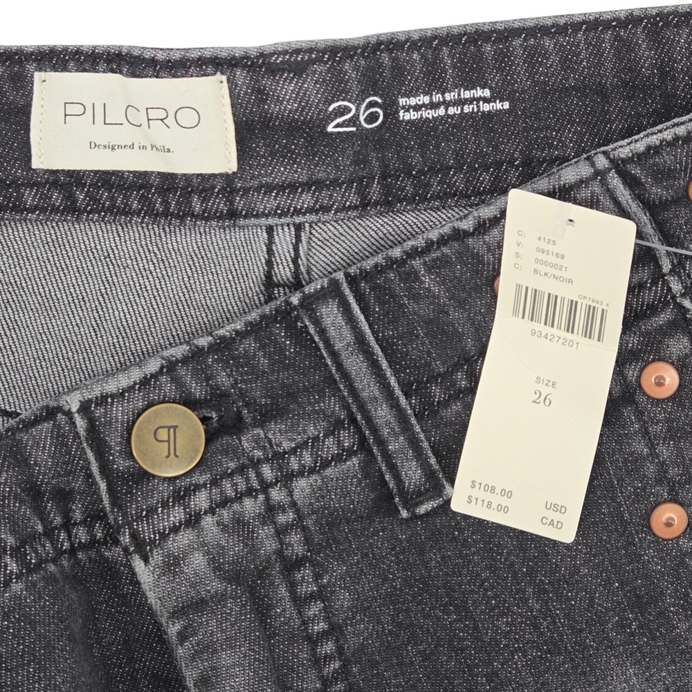 Pilcro The Lonnie Cuffed High-Rise Denim Shorts 26 Studded - Picture 4 of 8